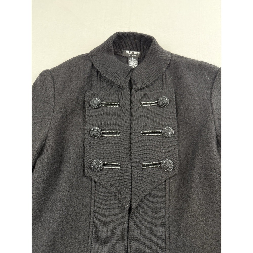 Clothes By Revue Military Style Cardigan Sweater Jacket Size L Wool